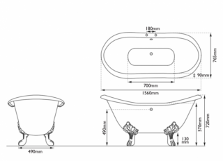 Cast Iron Baths - The ''Byron''